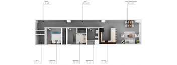 a floor plan of a house with a bedroom and a bathroom