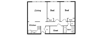 2 Bedroom 1 Bathroom