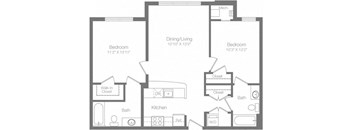 2A Floor Plan at The Atrium, Washington, DC 20019