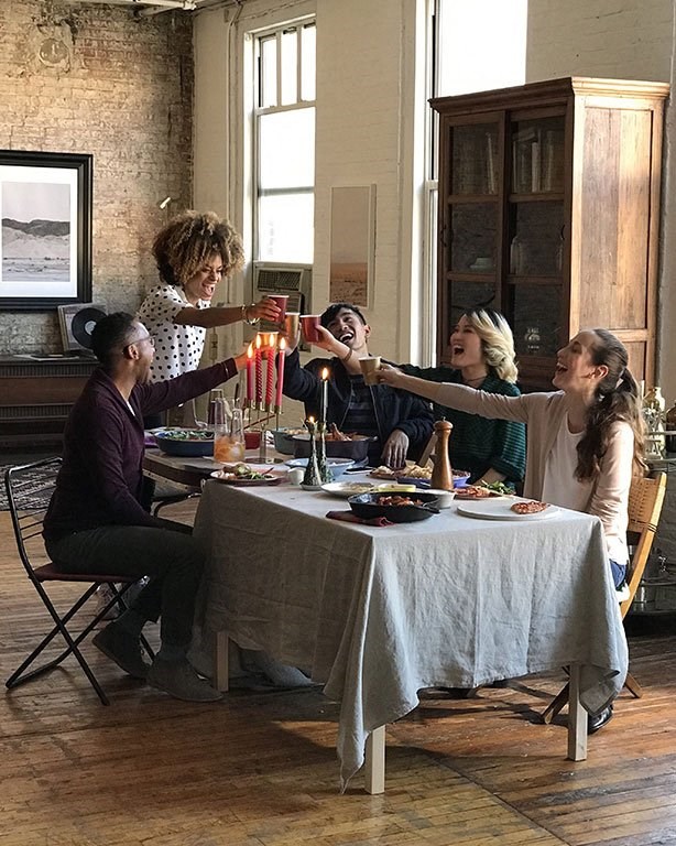 Friends dinner at Highland Park at Columbia Heights Metro, Washington, DC