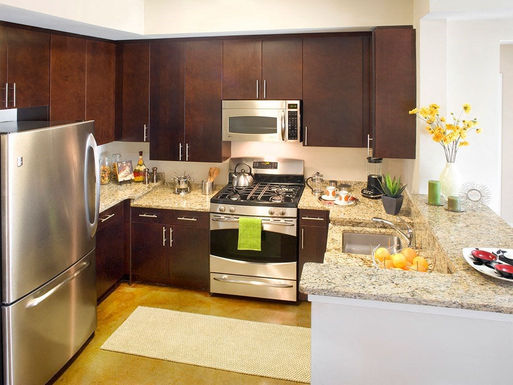 Fitted Kitchen With Island Dining at Highland Park at Columbia Heights Metro, Washington, Washington