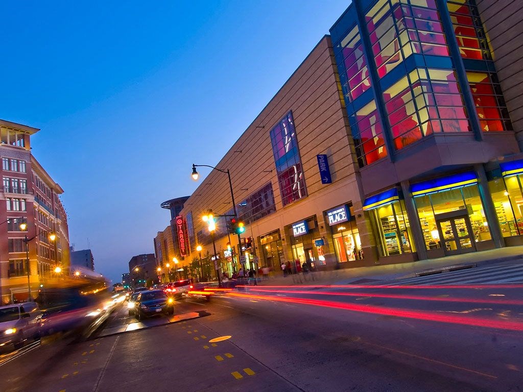 Neighborhood at night at Highland Park at Columbia Heights Metro, Washington, 20010