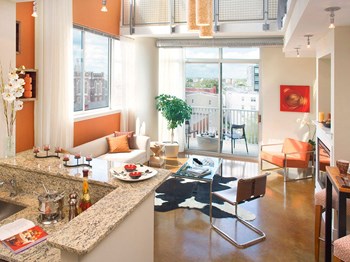 Spacious Living Room With Private Balcony Spacious Living Room With Private Balcony at Highland Park at Columbia Heights Metro, Washington, 20010 - Photo Gallery 2