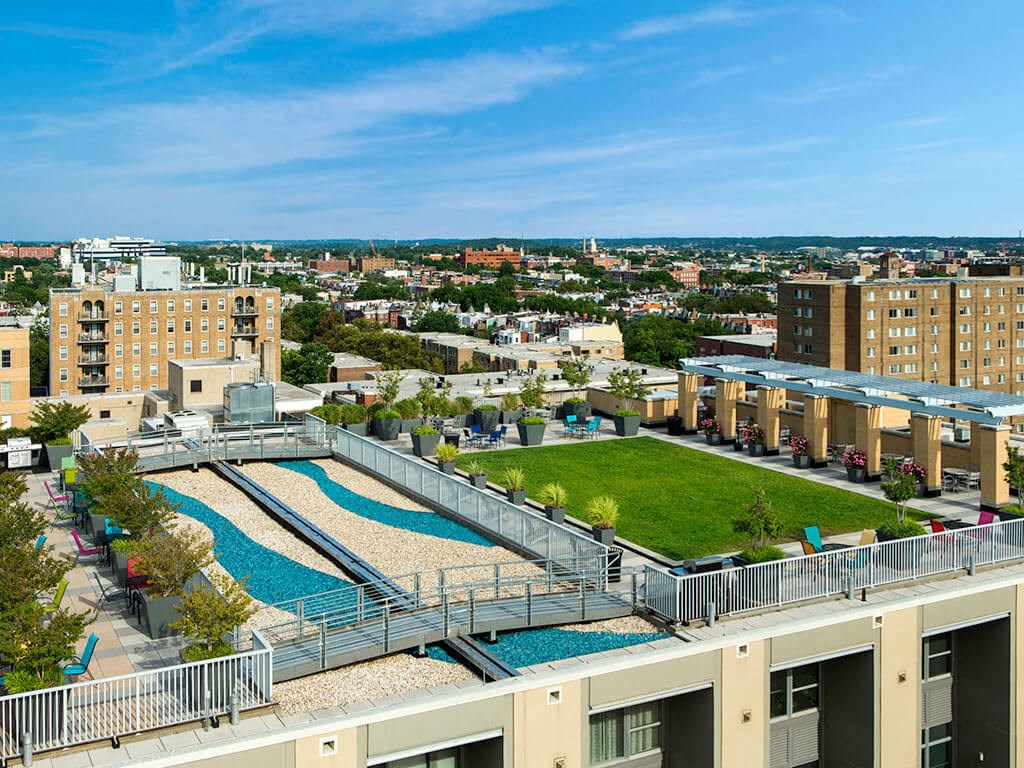 Property Exterior View From Rooftop at Highland Park at Columbia Heights Metro, Washington, 20010