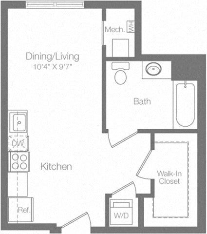ST-A Floor Plan at The Atrium, Washington, DC 20019