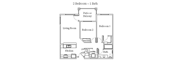 a floor plan of a 2 bedroom apartment
