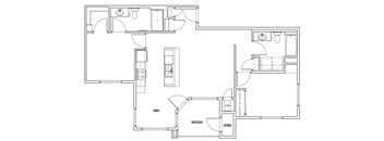 a floor plan of a 2 bedroom 2 bath unit
