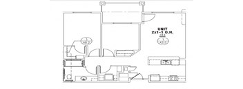a floor plan of a 2 bedroom unit