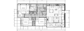 floor plan of a 3 bedroom unit
