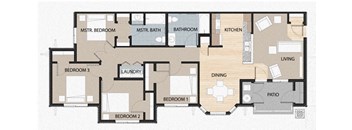 4 Bed 2 Bath Floor Plan