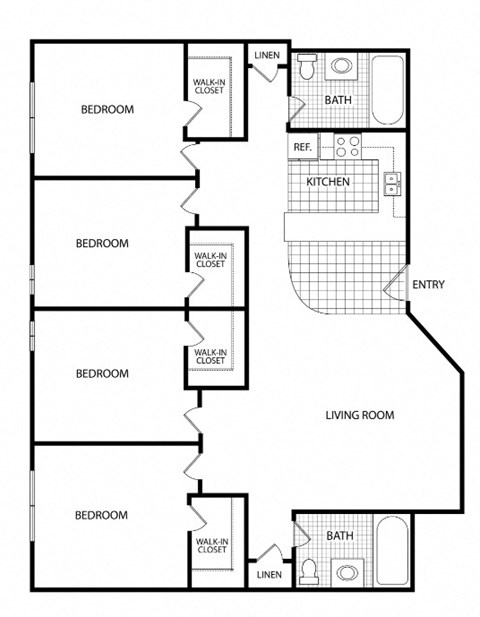 4 bed 2 bath