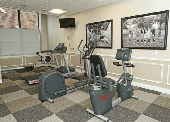 Fitness Center, elliptical, treadmill, weights