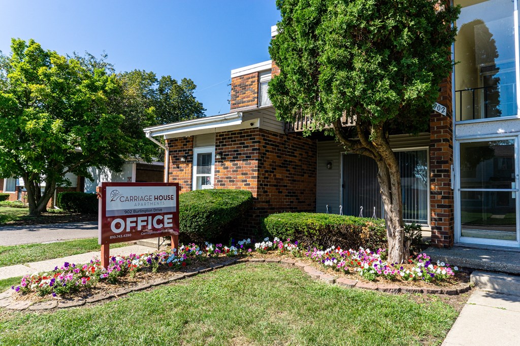 Leasing office at Carriage House Apartments in Flint, Michigan