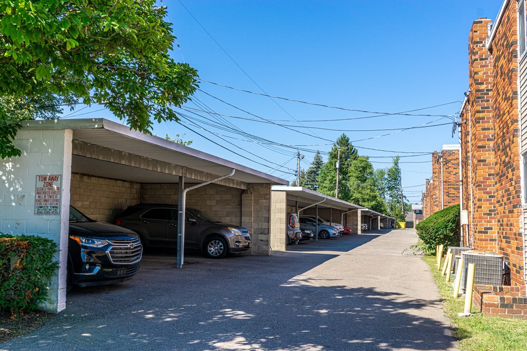 Ample parking at Carriage House Apartments in Flint, Michigan