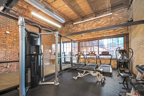 Apartments with fitness center in Grand Rapids. Treadmill, elliptical, free weights.