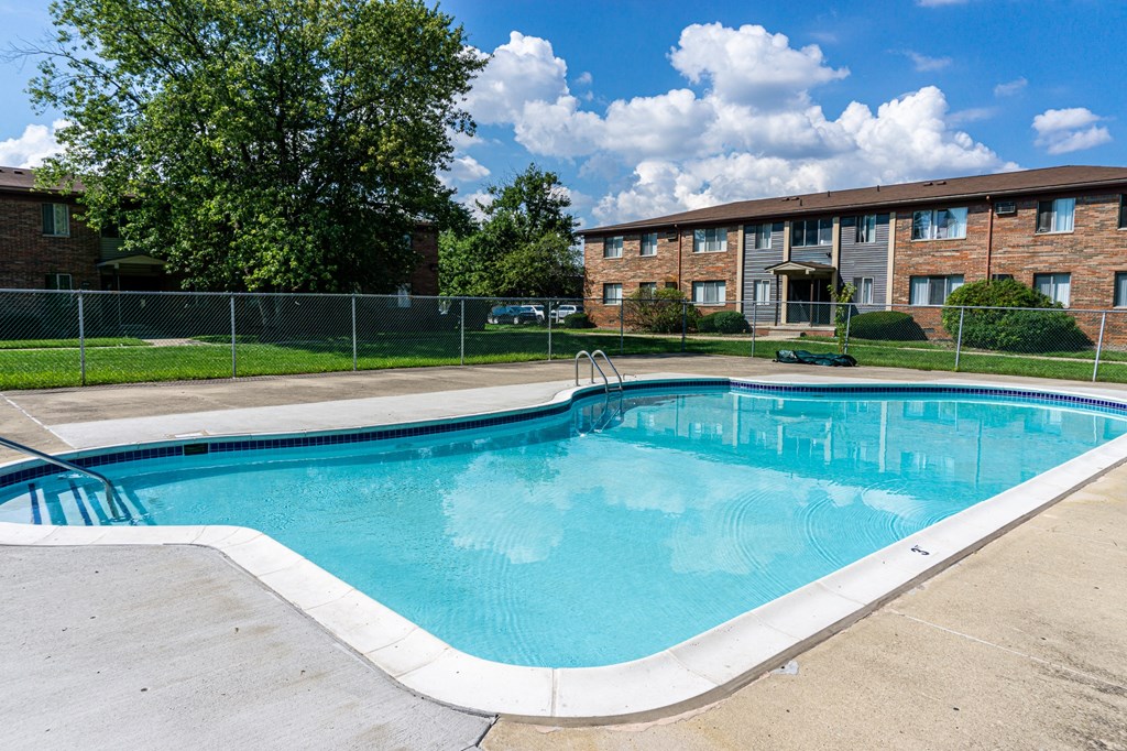 Swimming pool at Golf Manor Apartments in Roseville, Michigan