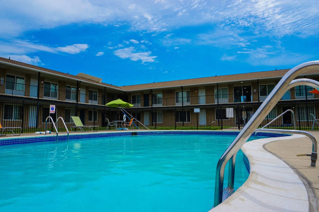 Swimming pool at Huntington Club Apartments in Warren, Michigan