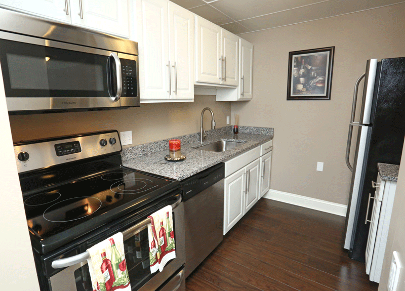 kitchen appliances, granite countertop