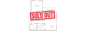 A house floor plan is stamped with "SOLD OUT" across it.