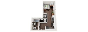a floor plan of a 1 bedroom apartment