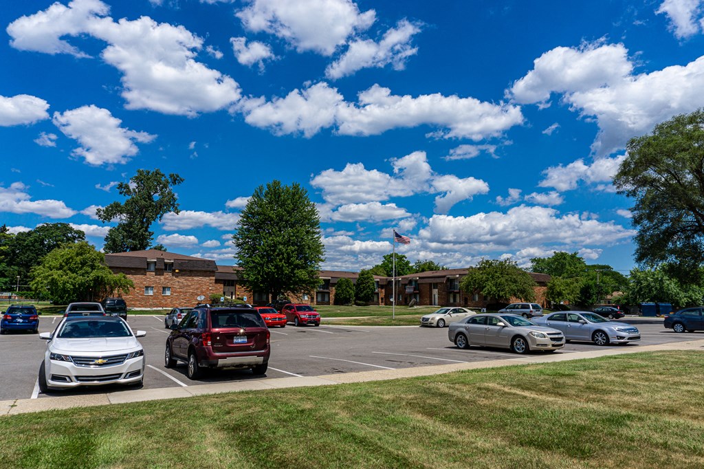 Ample parking at Warren Woods Apartments in Warren, Michigan