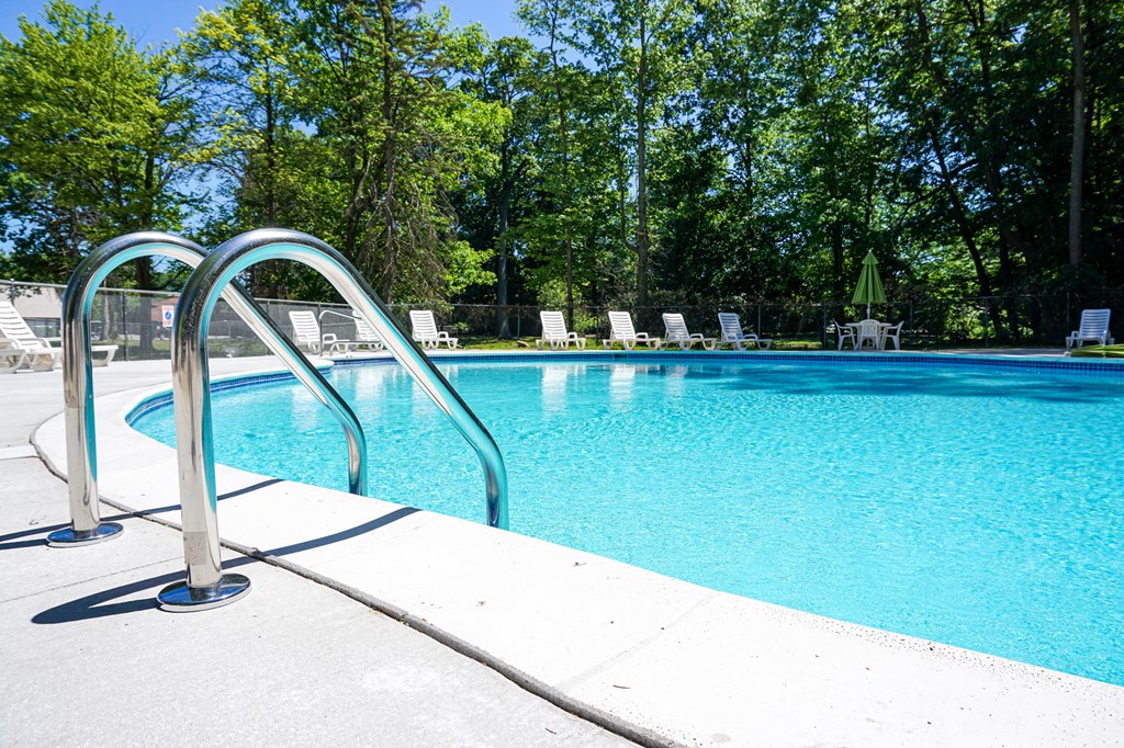 Sparkling Swimming Pool at Woodcrest Apartments in Westland, Michigan