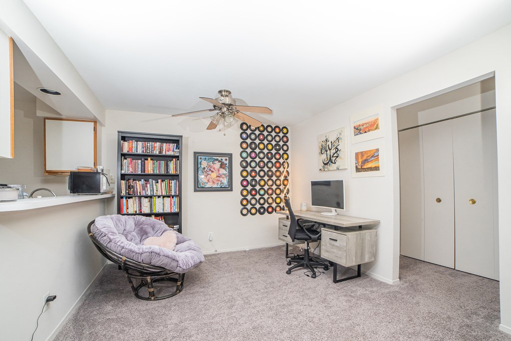 Spacious living space at Cambridge Club Apartments in Ann Arbor, Michigan