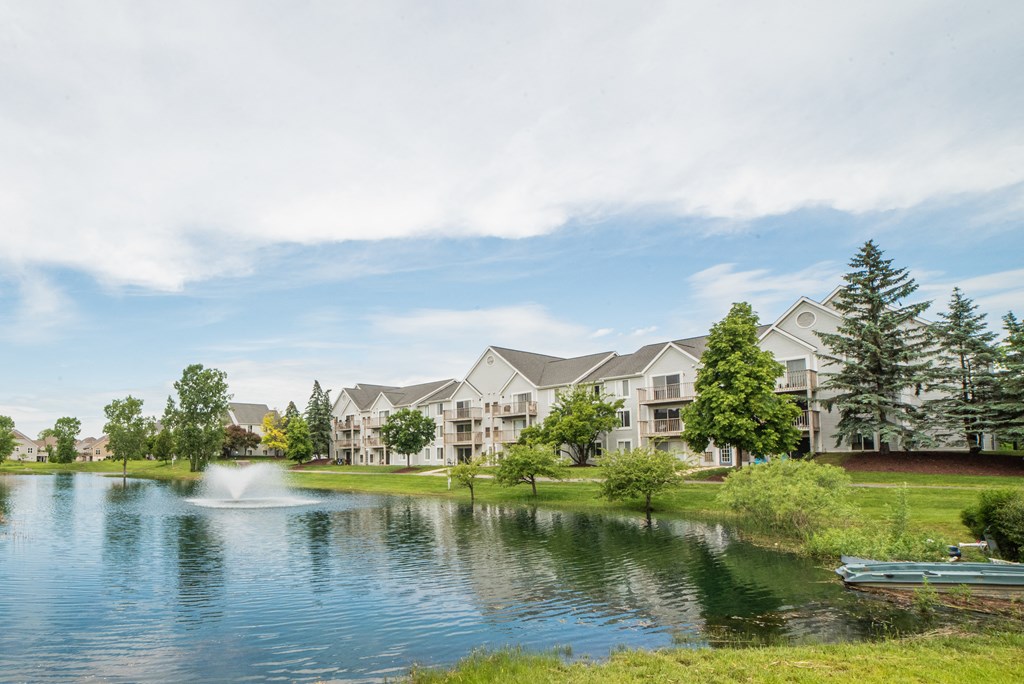 Gorgeous Pond and Jogging Trail at Cambridge Club Apartments in Ann Arbor, Michigan