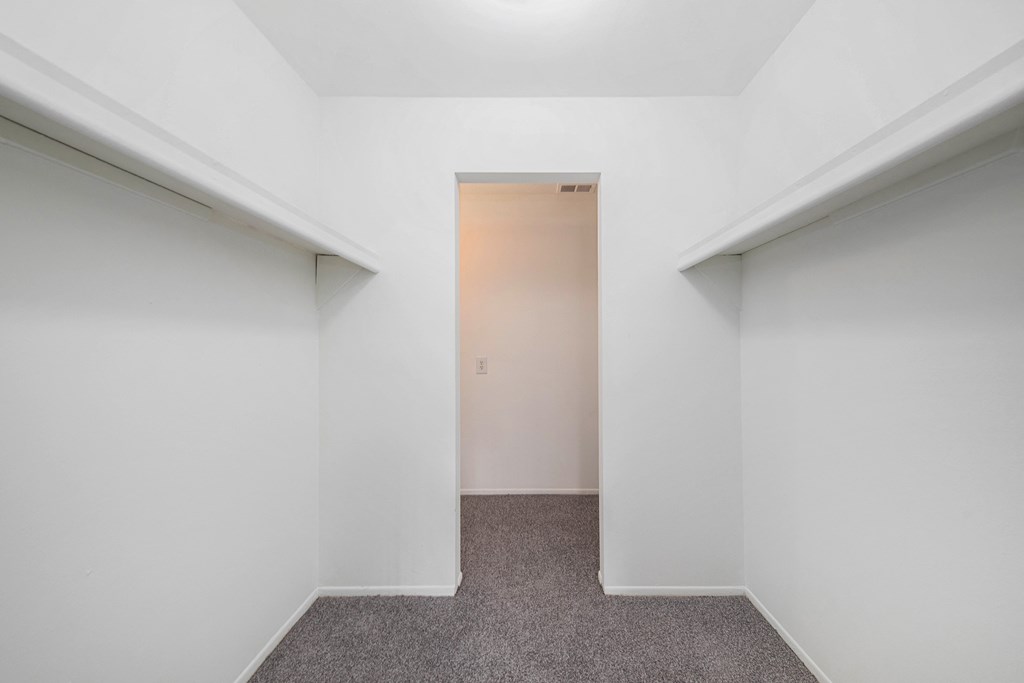 Spacious walk in closet