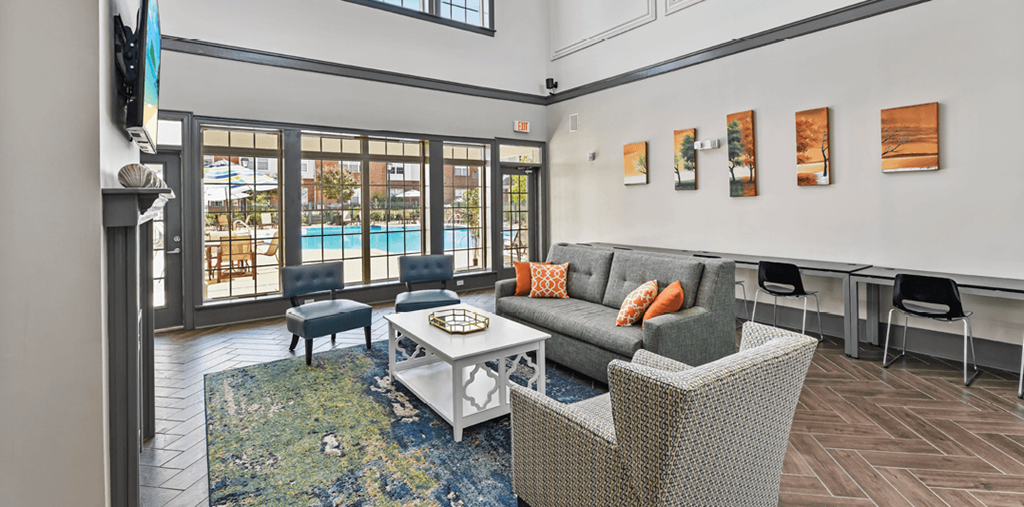 the preserve at ballantyne commons living room with couches and chairs