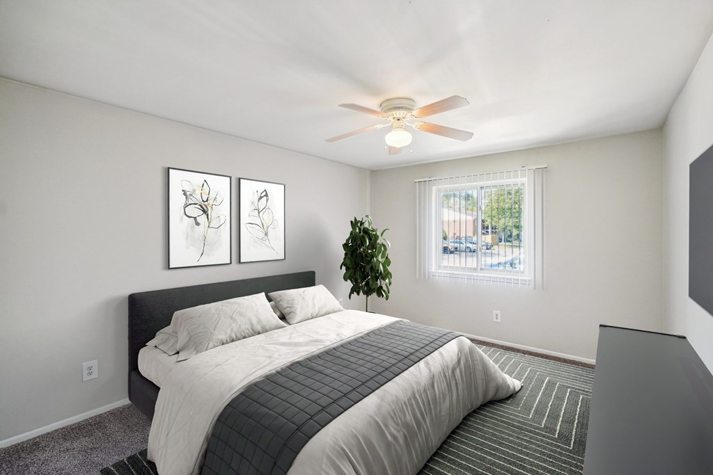 Spacious bedroom at Riverstone Apartments in Southfield, MI. Near Redford, MI.