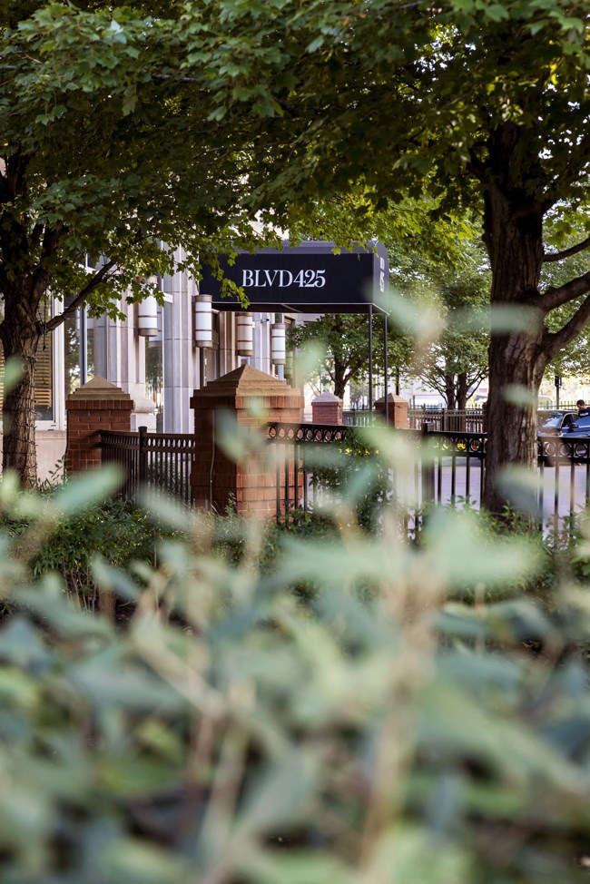 a street sign in front of a building