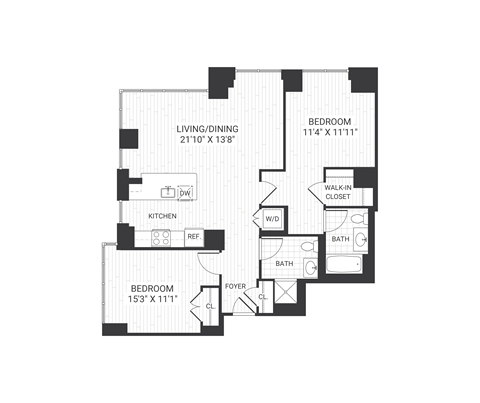 floor plan of studio apartment with loft
