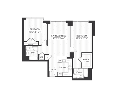 floor plan  2 bedroom apartment