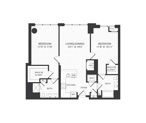 floor plan  2 bedroom apartment