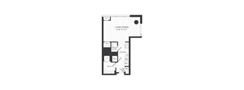 floor plan of studio apartment