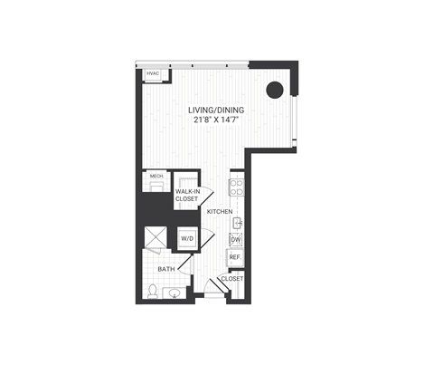 floor plan of studio apartment