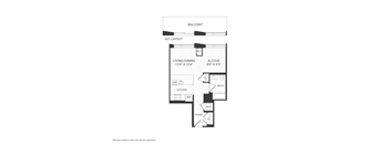 a floor plan of a home with a bedroom and a living room