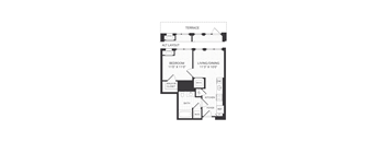 floor plan of a one bedroom apartment
