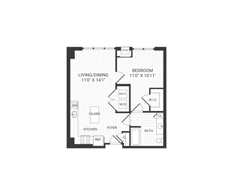 one bedroom floorplan
