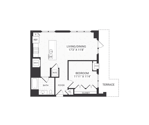 one bedroom floorplan