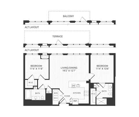 two bedroom floorplan