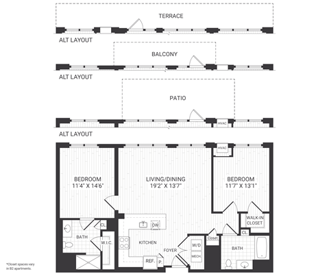 two bedroom floorplan