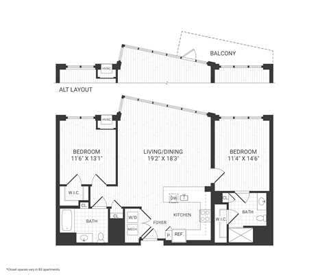 two bedroom floorplan