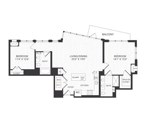two bedroom floorplan