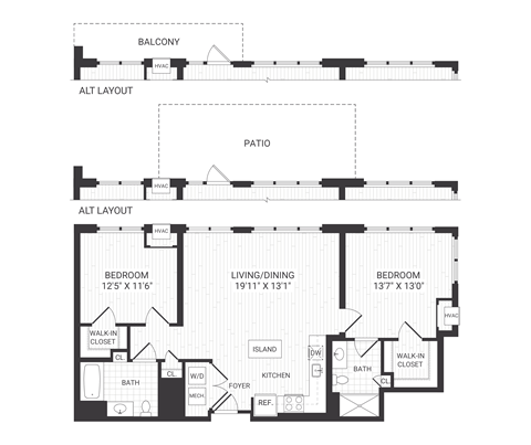 two bedroom floorplan