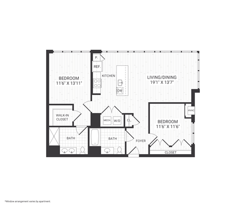 two bedroom floorplan