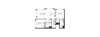 A black and white image of a house floor plan.