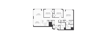 A black and white image of a house floor plan.