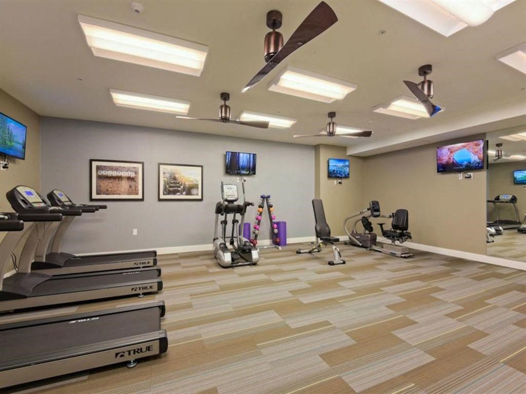 the gym in the basement of the home is equipped with cardio equipment